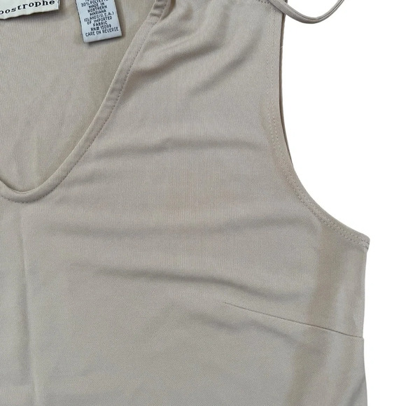 Apostrophe Sleeveless V-neck Taupe / Beige top - Picture 9 of 12